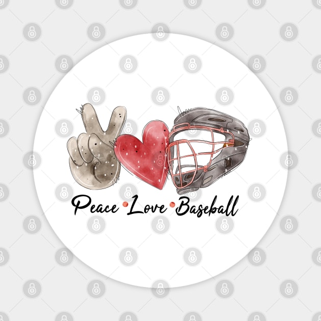 Peace love Baseball. Magnet by HJstudioDesigns